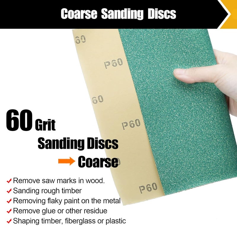BOSHCRAFT 60 Grit Aluminum Oxide Sandpaper, 9x11 Inch Sheets, 12 Pack, Compatible with Sanding Block, for Wood, Metal, Fiberglass - Image 2